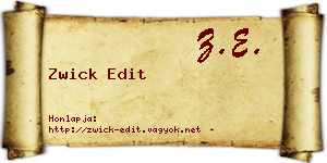 Zwick Edit névjegykártya